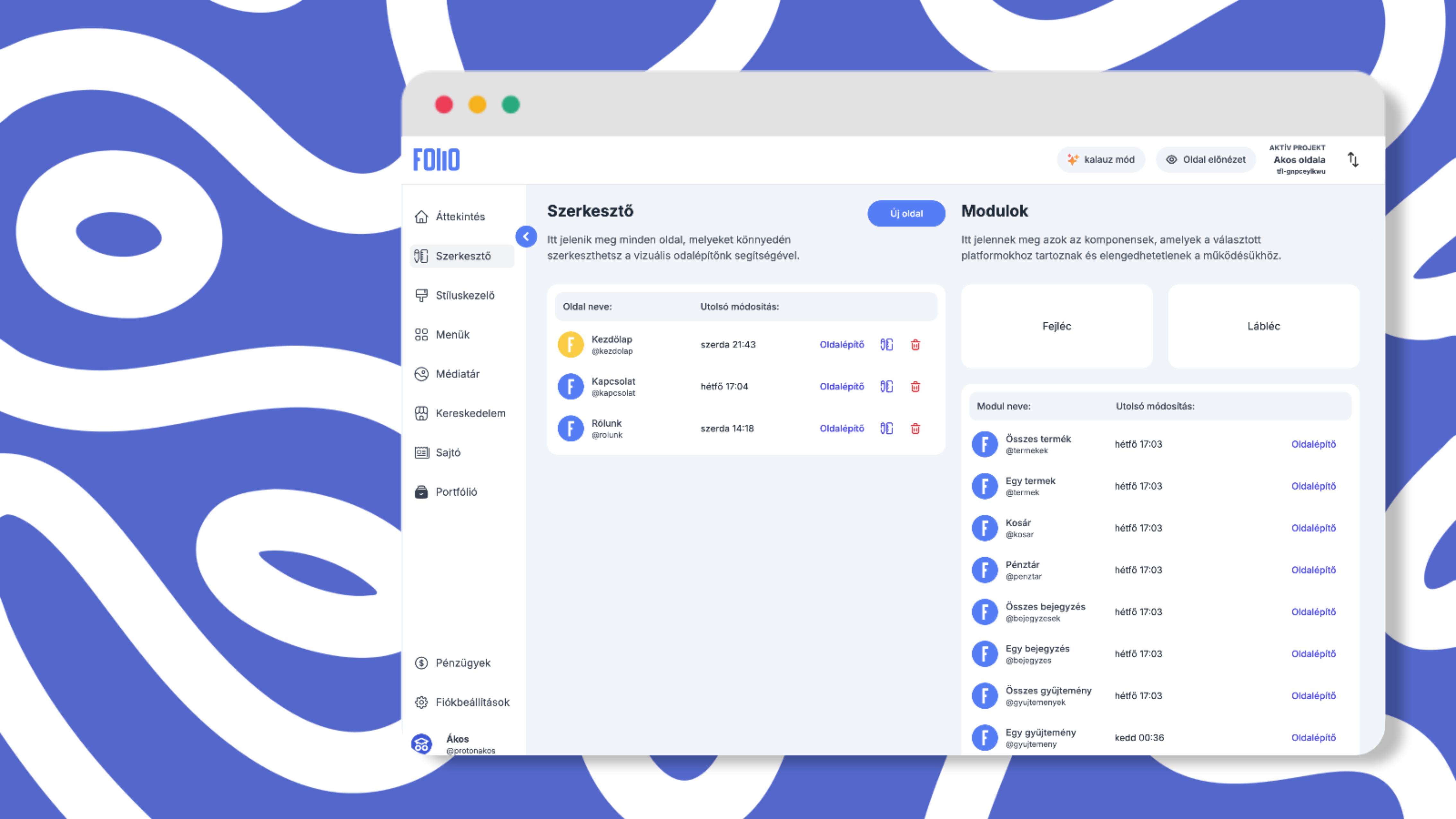tookhats folio weboldalépítő logó